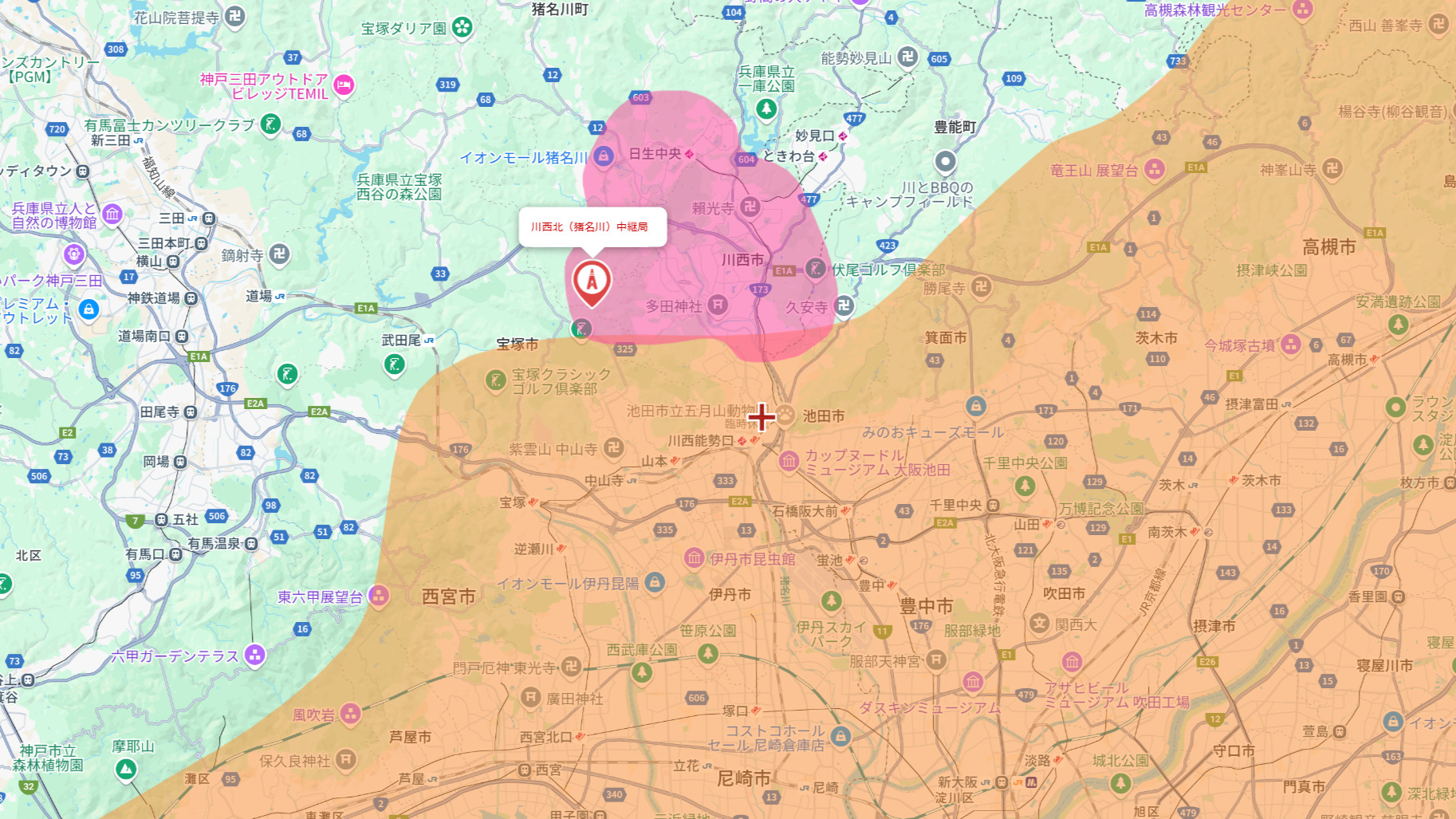 川西市の電波事情
